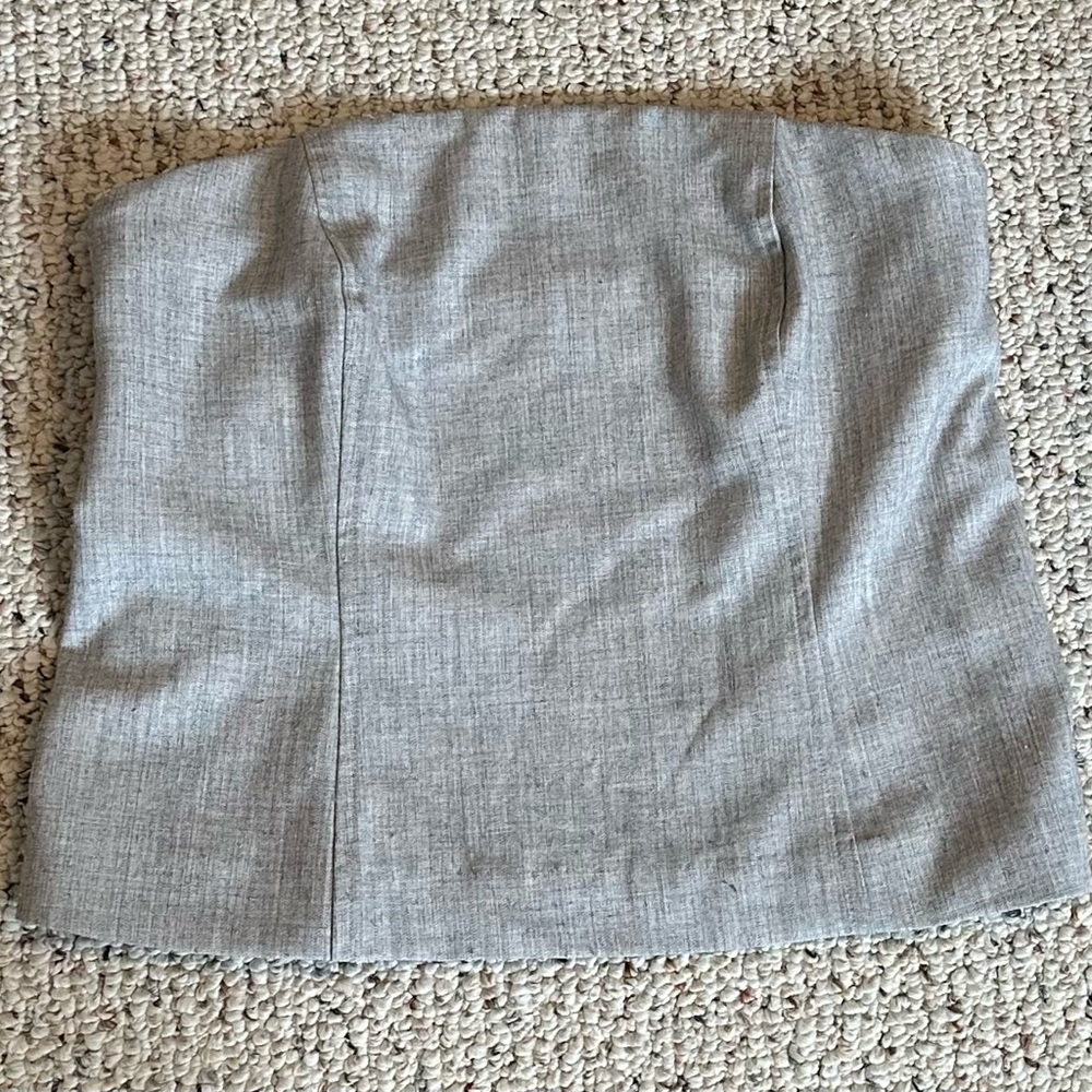 Abercrombie &‎ Fitch Light Heathered Gray Strapless Corset Style Top L